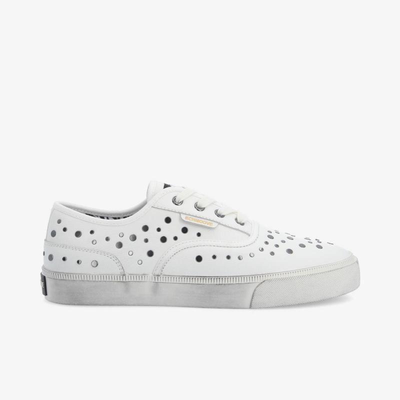 ARLO STUDS M - TUMBLED LEATHER - WHITE